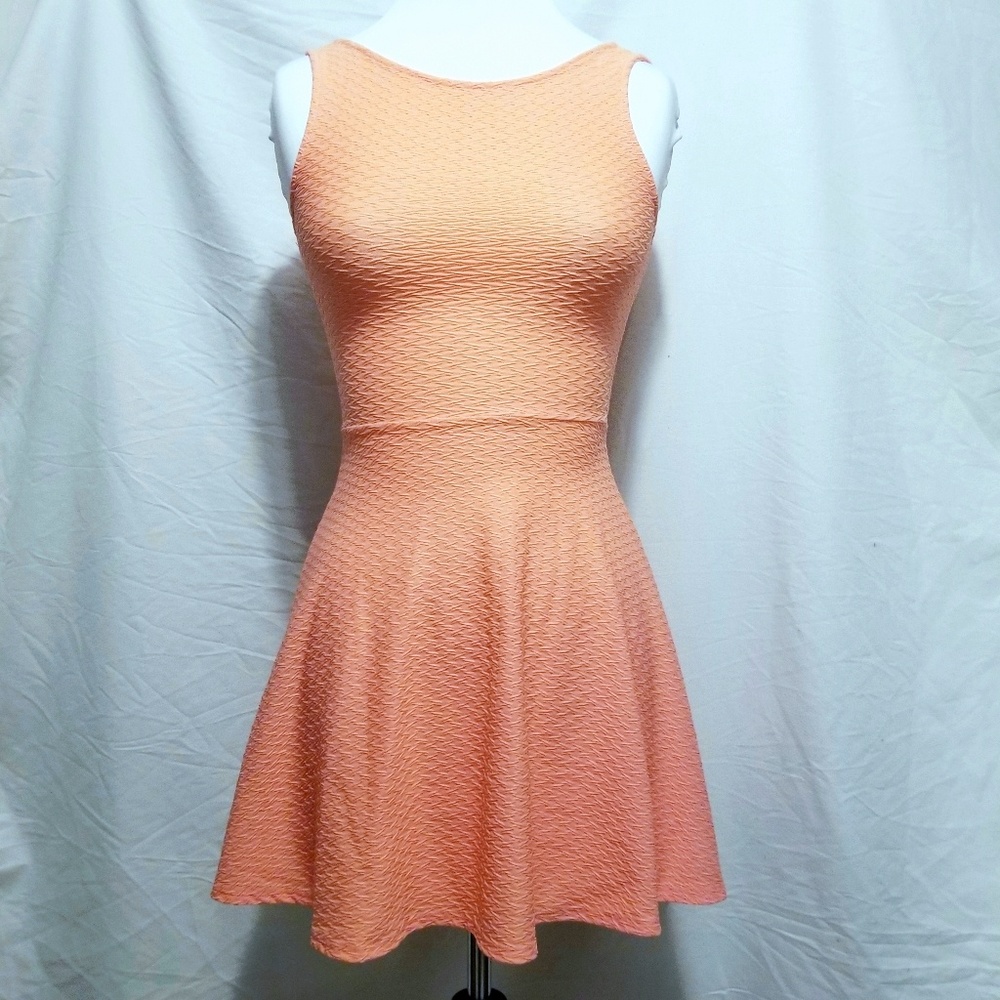 HM Cute Neon Coral Skater Dress, Sz 4